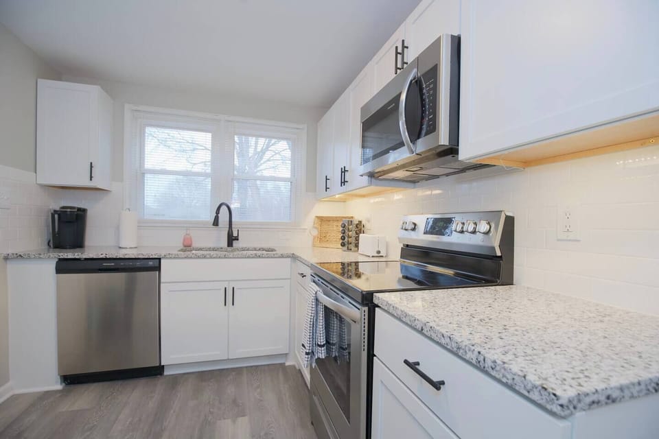 Elevate your cooking game in our fully stocked kitchen.