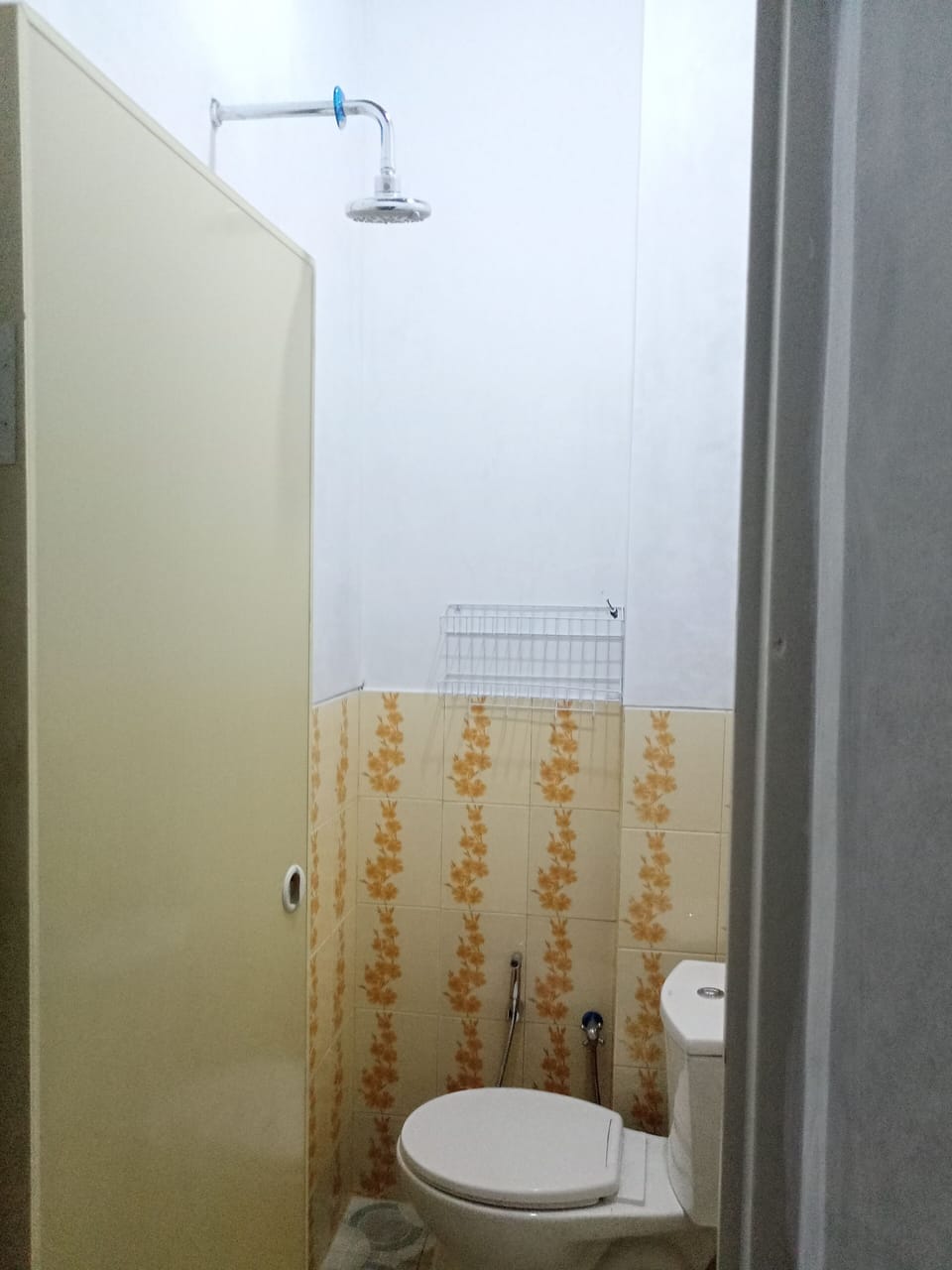 Shower, rainfall showerhead, free toiletries, bidet