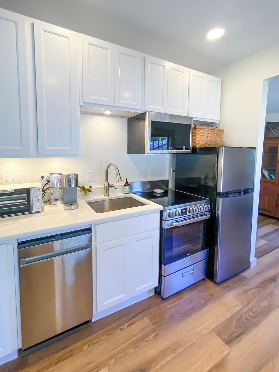 Fully equipped kitchen with modern appliances, cook up adventures easily. 