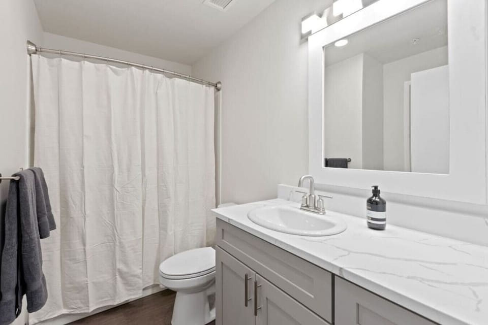 Sparkling clean bathrooms with modern tile and elegant finishes.
