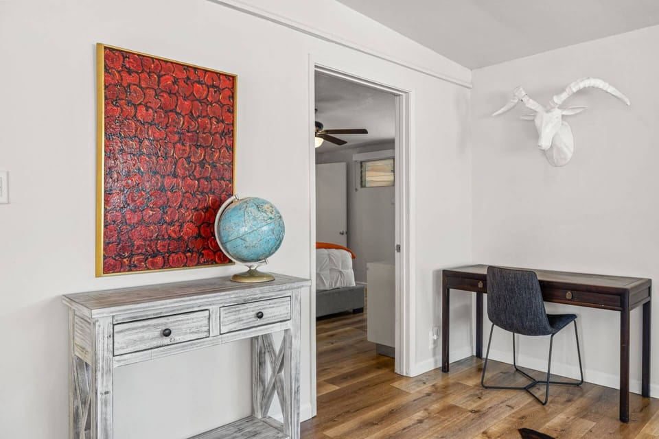 Convenient Desk Area Right Off Main Bedroom Entrance