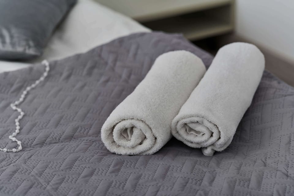 Soft pillows on the bed. 