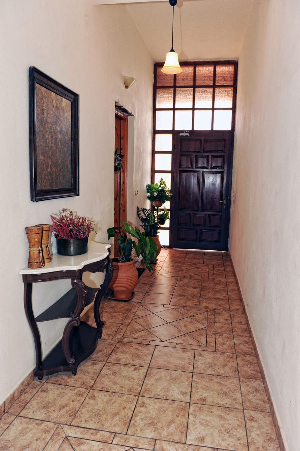 Corridor at the entrance of the apartment building  with vintage style