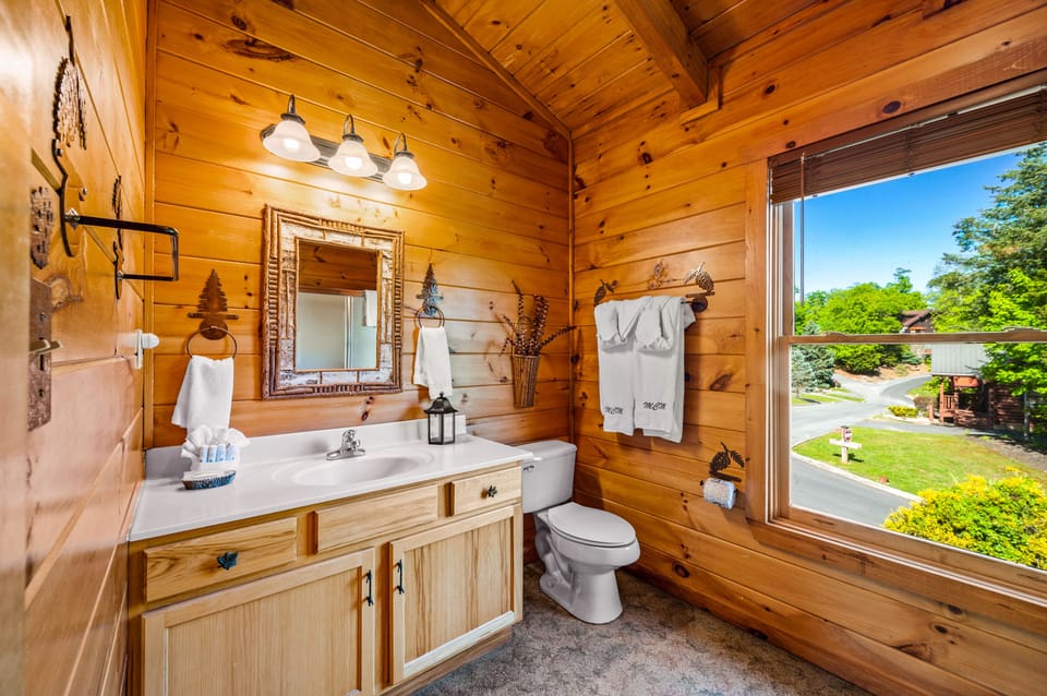 Bathroom 2: queen ensuite full bath with standing shower