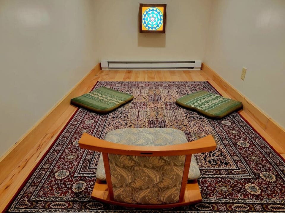 Meditation room in the Barn offers guests some solitude.