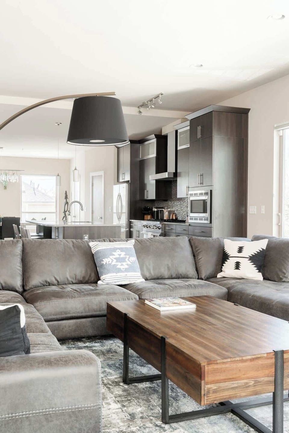 Sectional sofa in the living area (The coffee maker is drip only - no Nespresso or Keurig available for use)