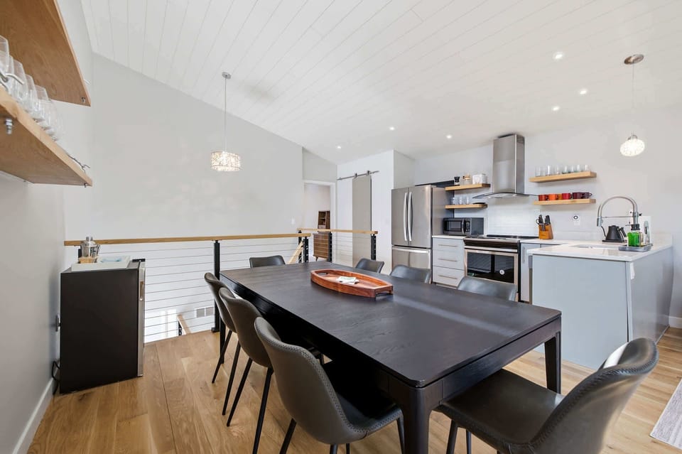 Open dining area offers comfortable seating for shared meals.