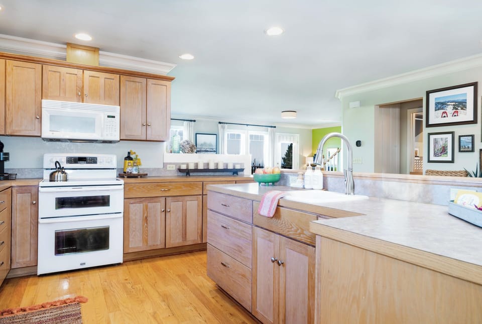 Large thoughtfully stocked kitchen