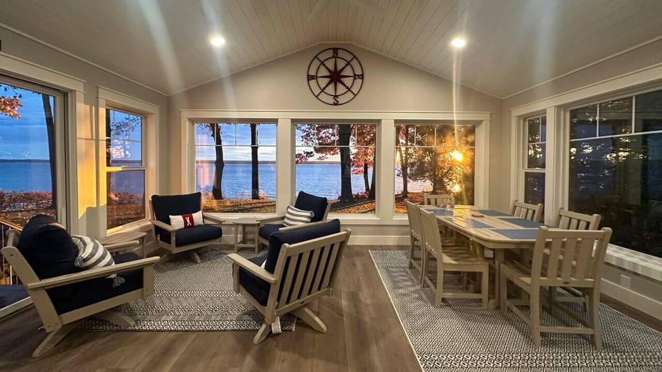 View of lake from kitchen.