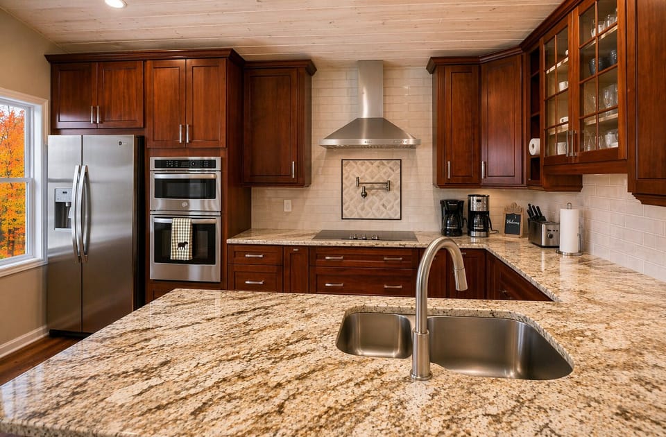 Kitchen is recent new addition - new GE appliances. 