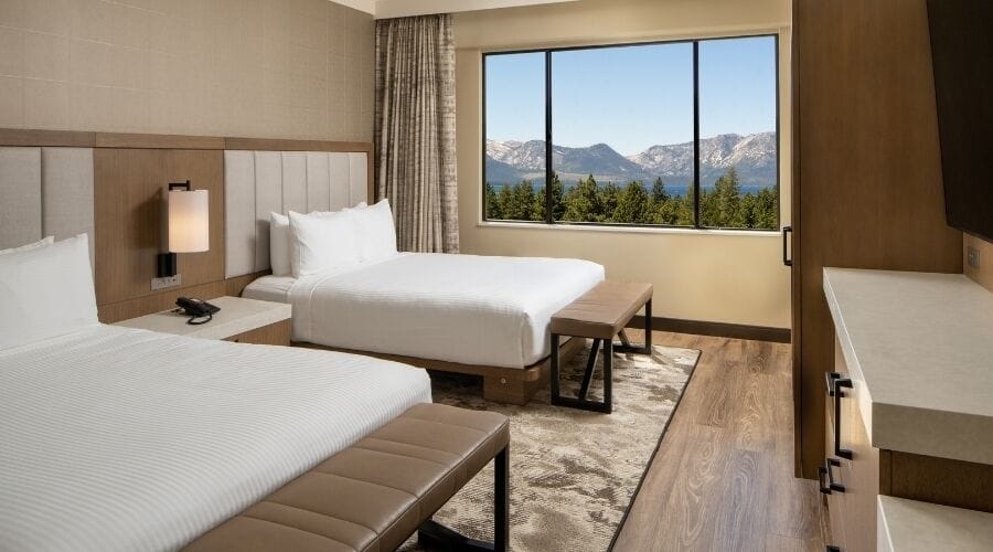 Room, 2 Queen Beds, Lake View | Premium bedding, in-room safe, iron/ironing board, WiFi