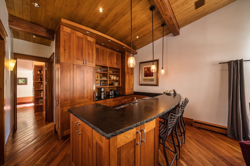 Enjoy a fully stocked kitchen with all you need to make a meal at home!