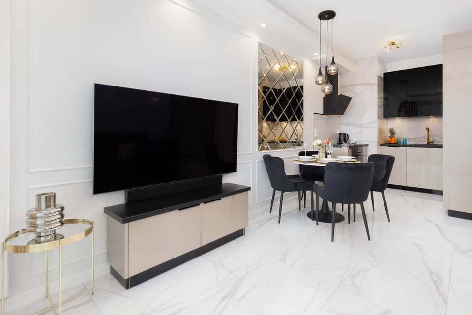 Modern TV in the apartment. 