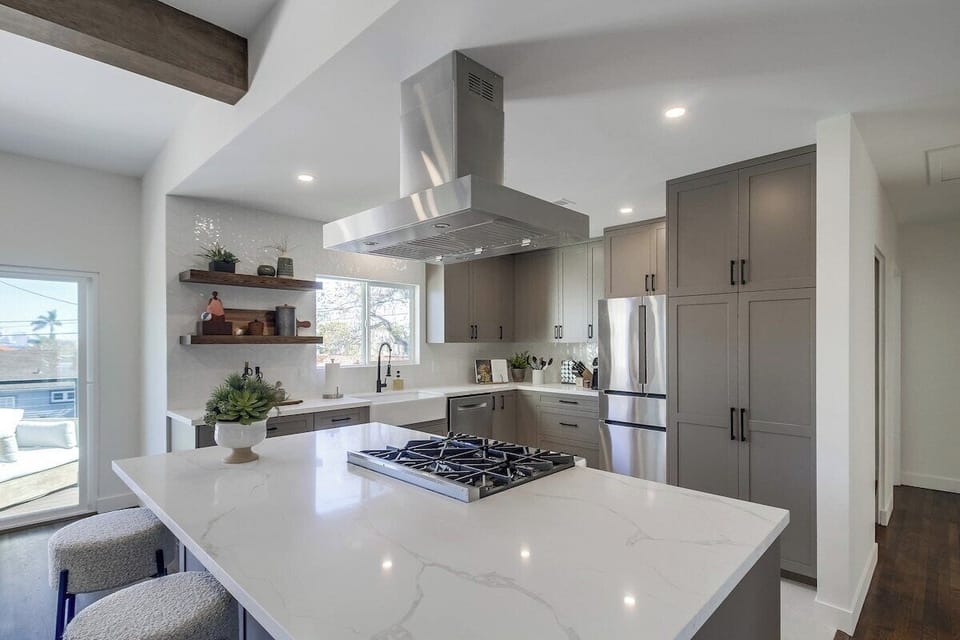 A chef's dream with brand new stainless steel appliances