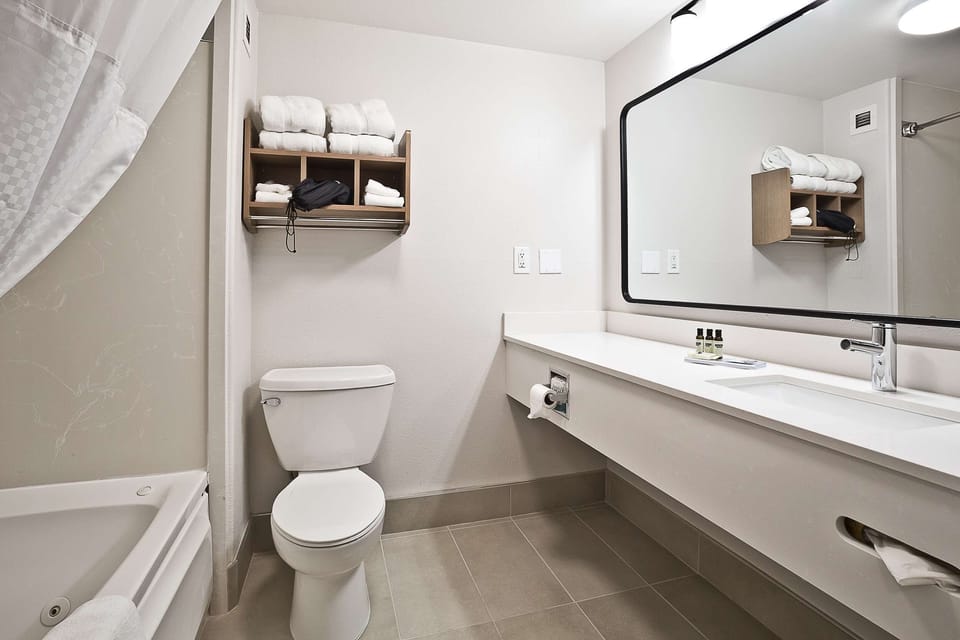 Free toiletries, hair dryer, towels