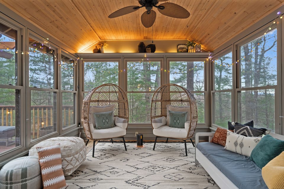 Zen/sunroom! Its all about the mood lighting. Read your book or enjoy your wine!