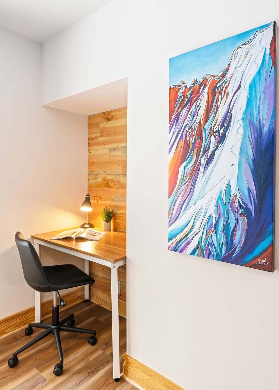 A well lit workspace & fast internet make for easy remote working. 