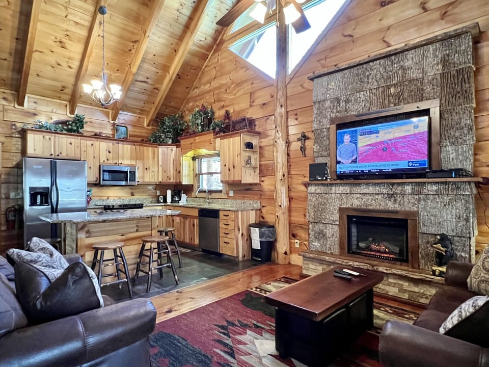 Soaring ceilings and accent windows inside