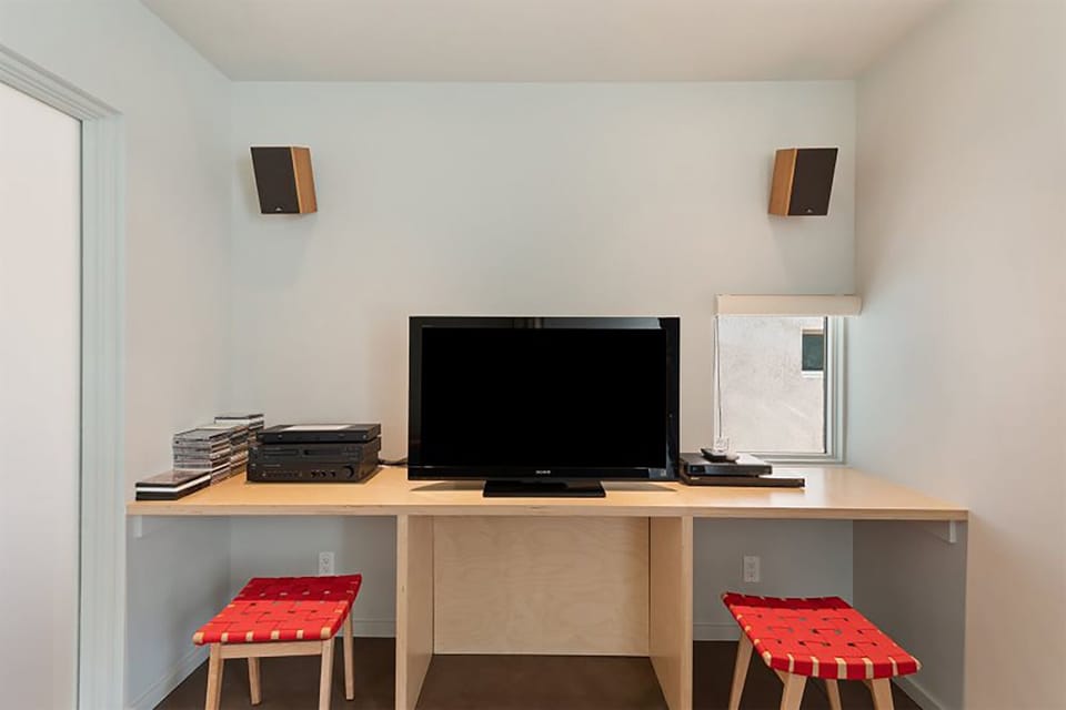 Media room with TV and stereo
