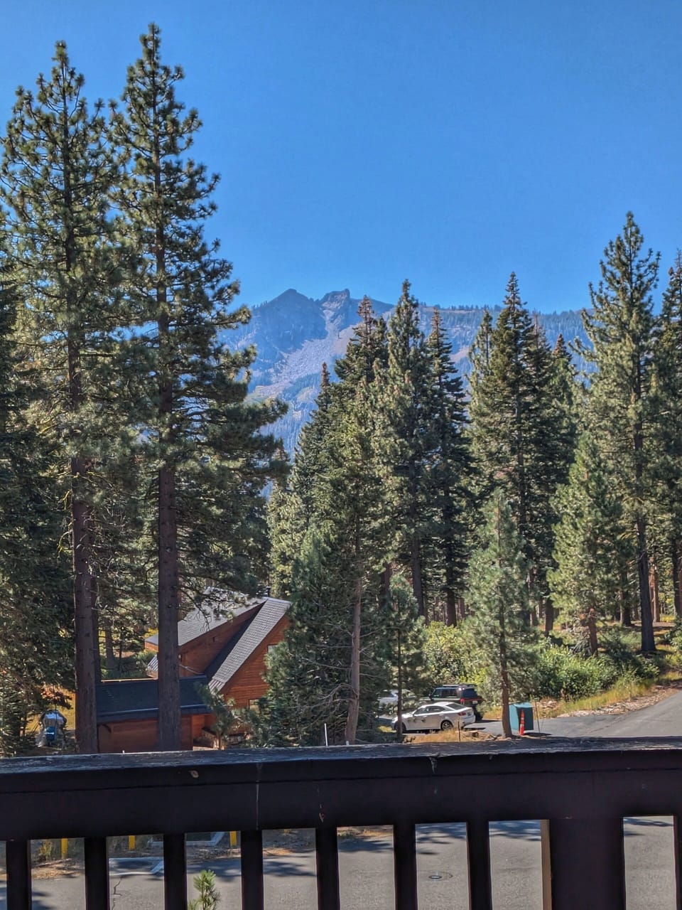 View from the upper deck. You can watch skiers in the wintertime. 