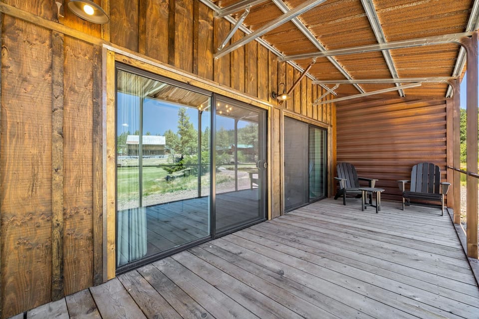 Spacious deck with a grill