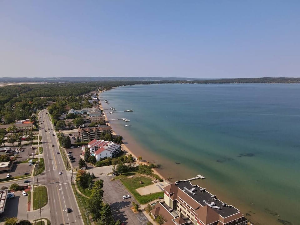 Bird's eye view of East Grand Traverse Bay
