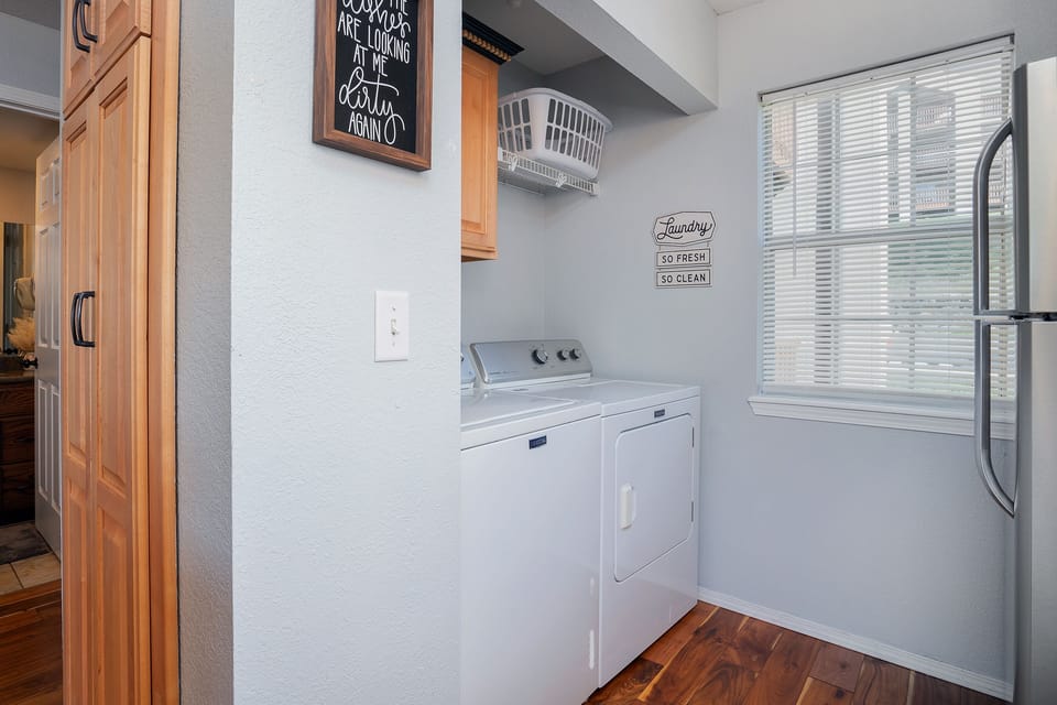 Enjoy all the comforts of home even on vacation with your own private washer and dryer.