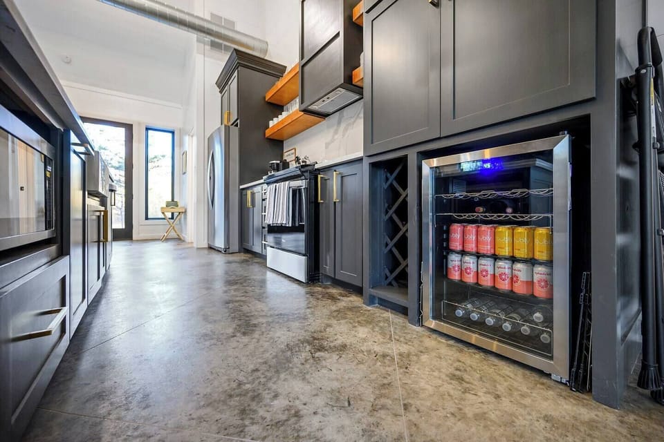 Mini fridge with wine rack