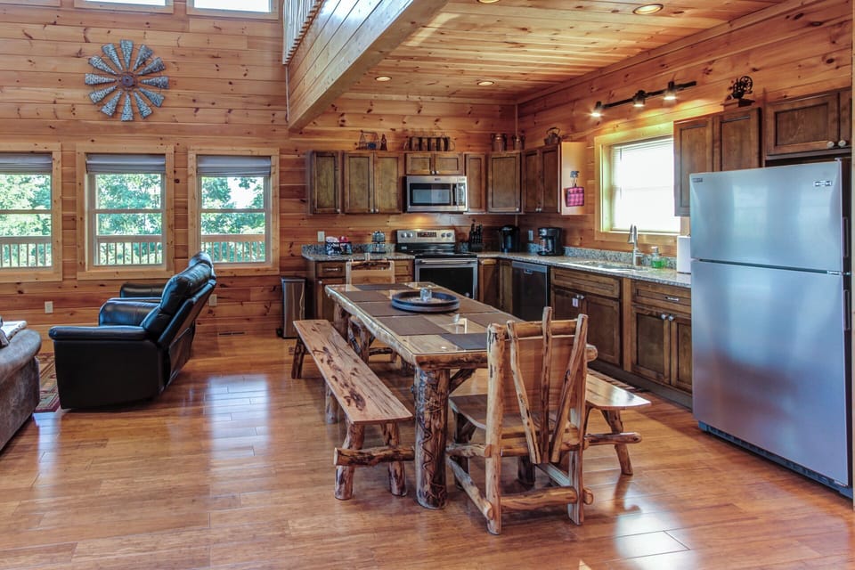 Main level dining room and kitchen
