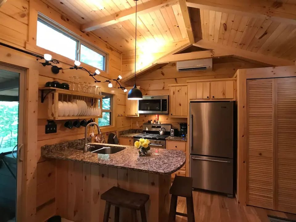 Fully stocked kitchen with coffee maker, toaster, etc., etc.