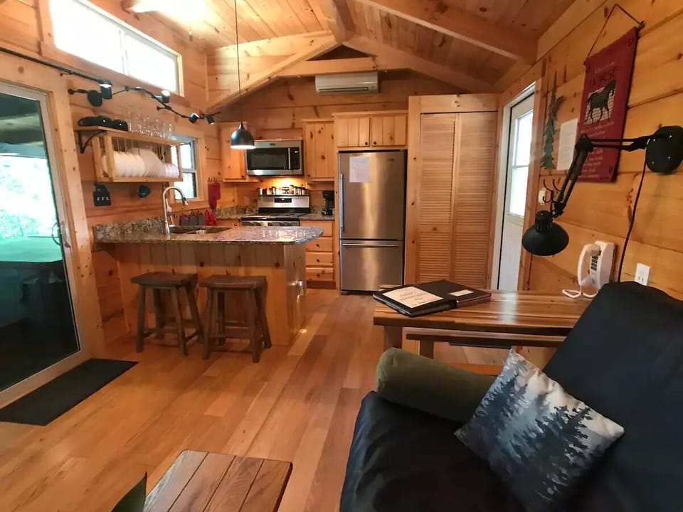 Washer dryer tucks out of sight.
