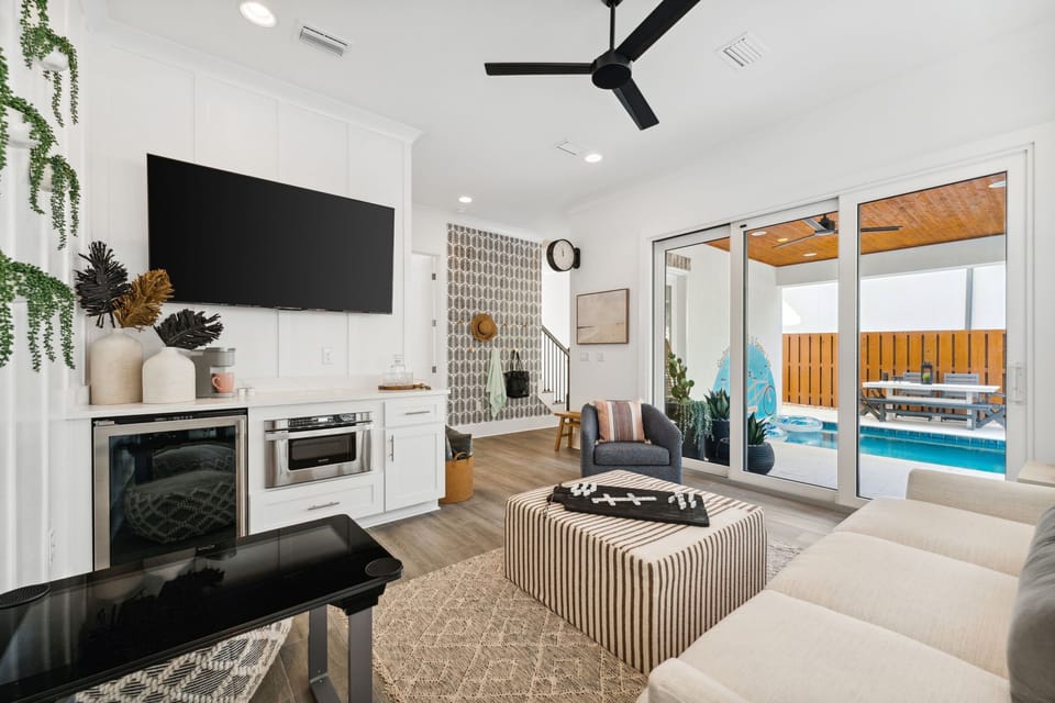 First Floor Living Room - Game Table - Patio Access - Wet Bar