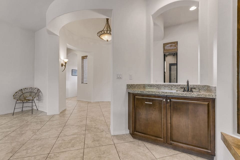 Host a pot luck with your group and wash your hands from the super conveniently located sink in the family room!