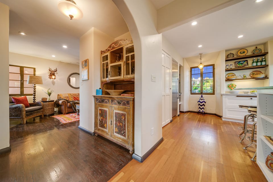 Just off the kitchen is a private den with it's own powder room and of course, a great flat screen TV