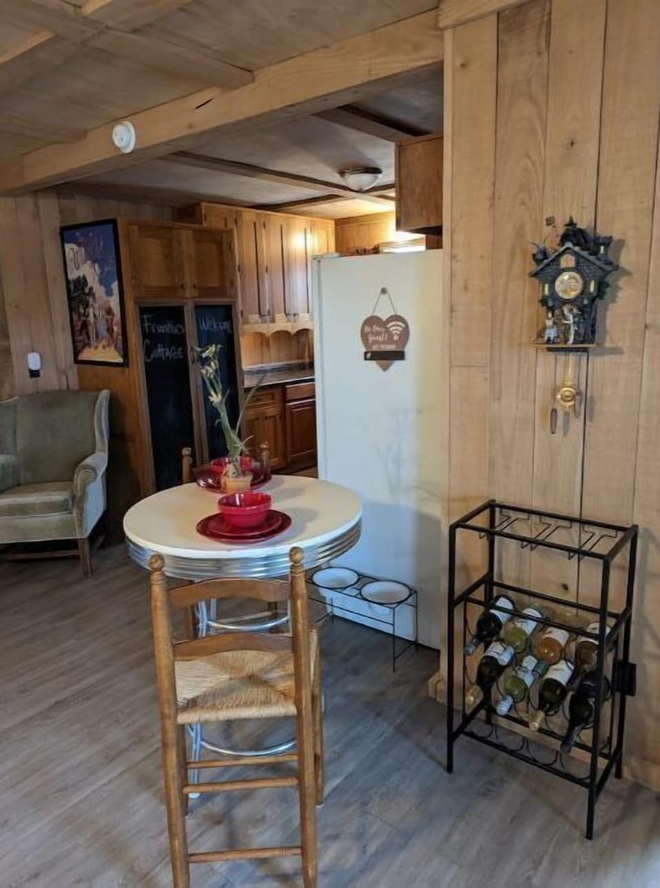 bistro set and additional TV trays if needed