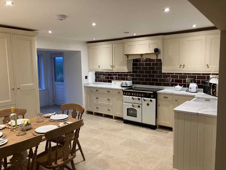 Fridge, dishwasher, electric kettle, toaster