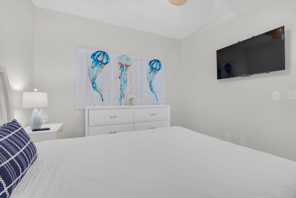 Guest bedroom with flat screen