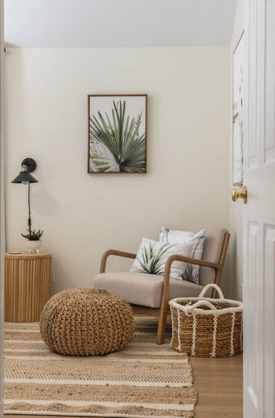 Second bedroom, located on the main floor, with a king bed, blackout curtains and a closet.