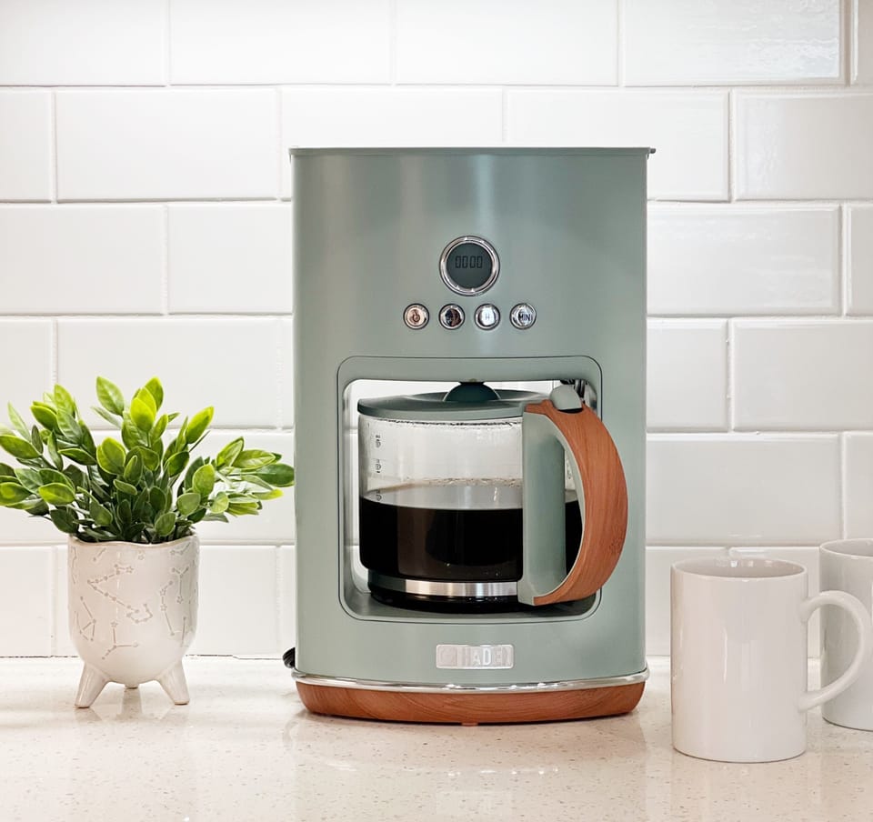 A traditional coffee maker and a French press are provided (and a teapot!)
