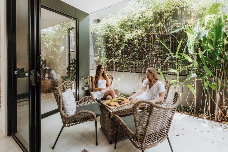 Grab your coffee or wine and enjoy this private shaded space