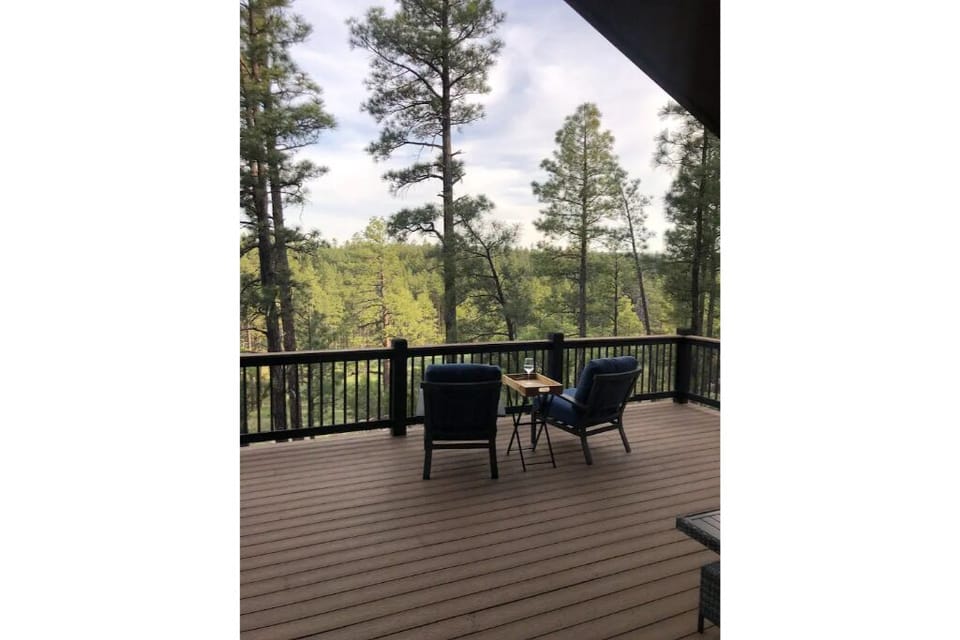 Huge deck with one of a kind views.