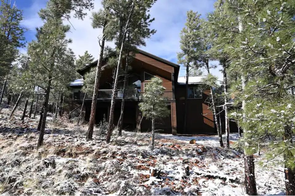 Huge deck overlooking the national forest.