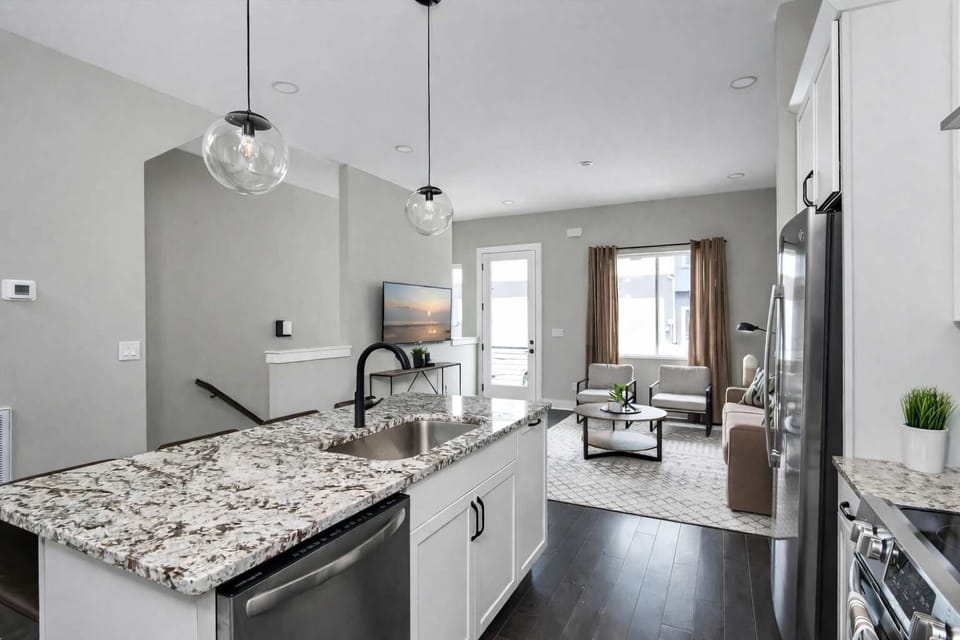 Open-plan design blending kitchen and living areas with ease.