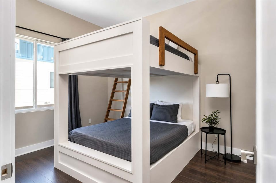 Bedroom 1 - Level 1. Queen over queen custom built bunk!