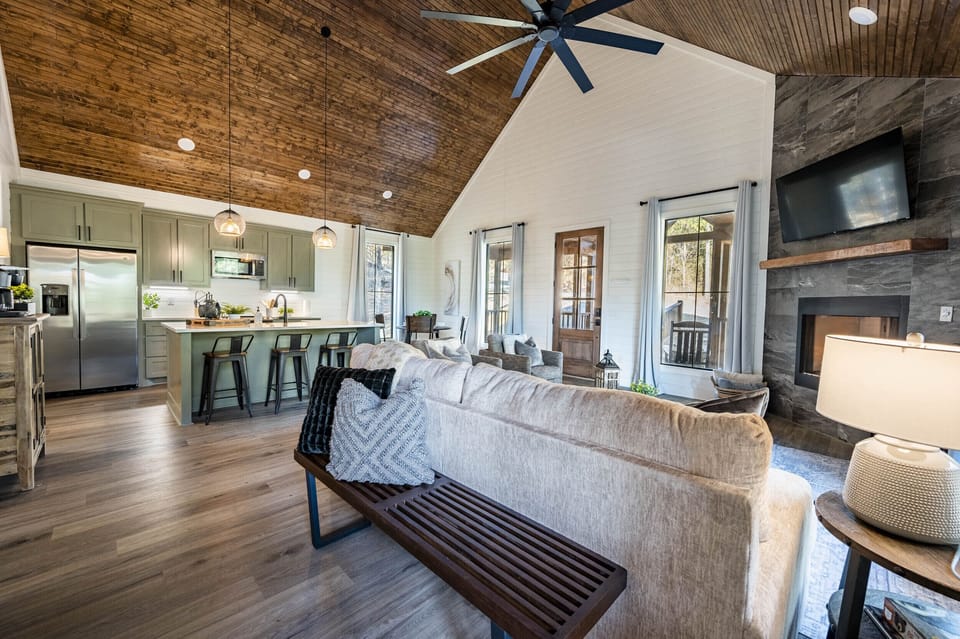 Welcome to the heart of the home: the Living Room, Kitchen, and Eating Area!