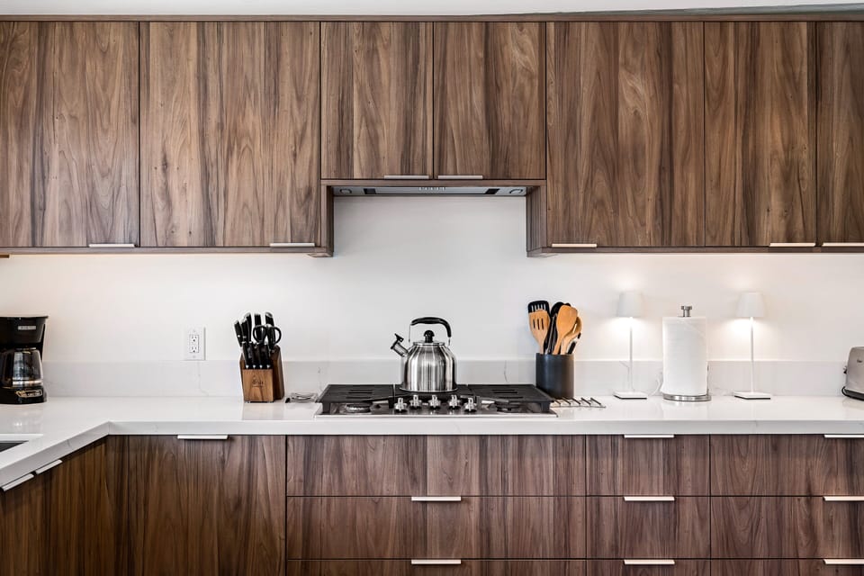 Well-stocked and spacious kitchen