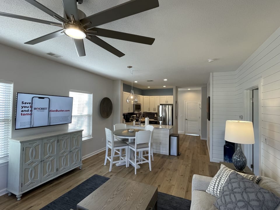 Living Room, Dining and Kitchen