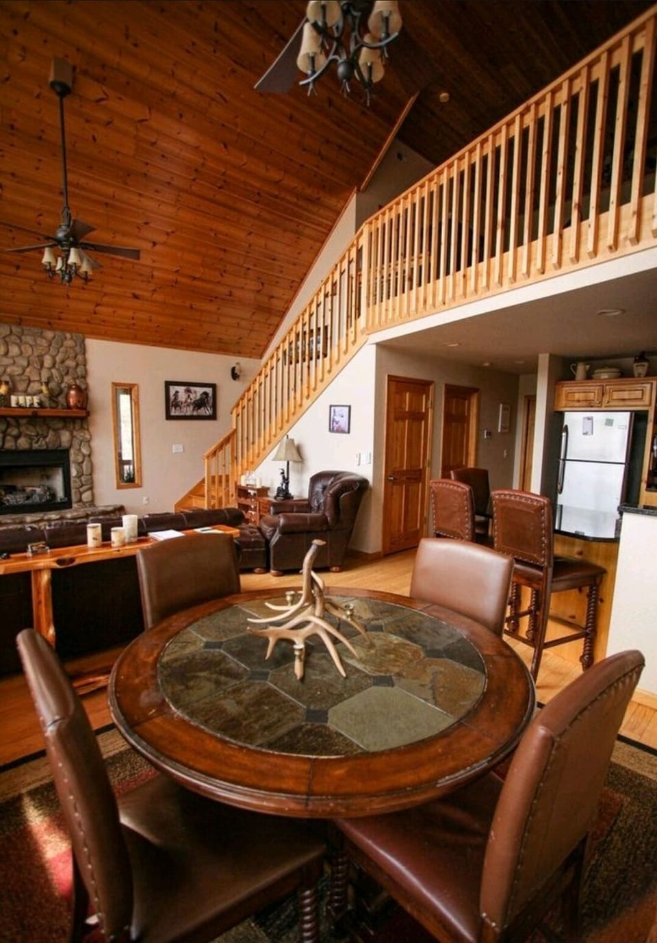 Dining room- seats 6 with extra chairs.  Adjacent kitchen peninsula seats 3 more