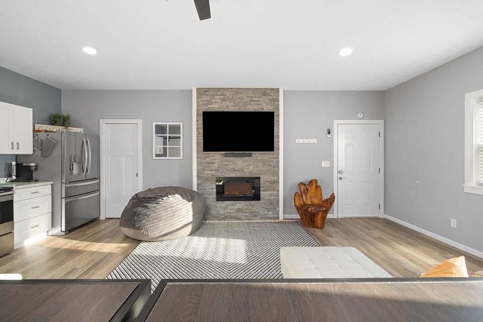 Enjoy a ton of space, the gas fireplace and large Smart TVs when you visit.