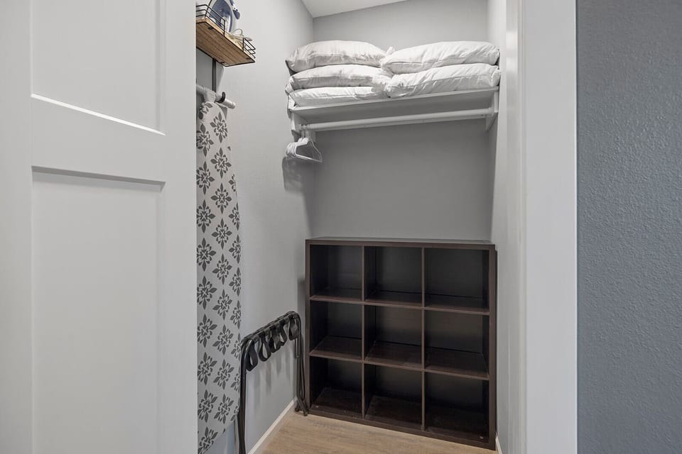 Ample closet space and pillows so you can sleep in comfort.